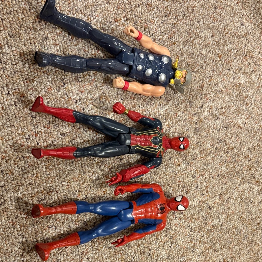 Marvel Action Figures - Blue, Red, Black